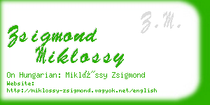 zsigmond miklossy business card